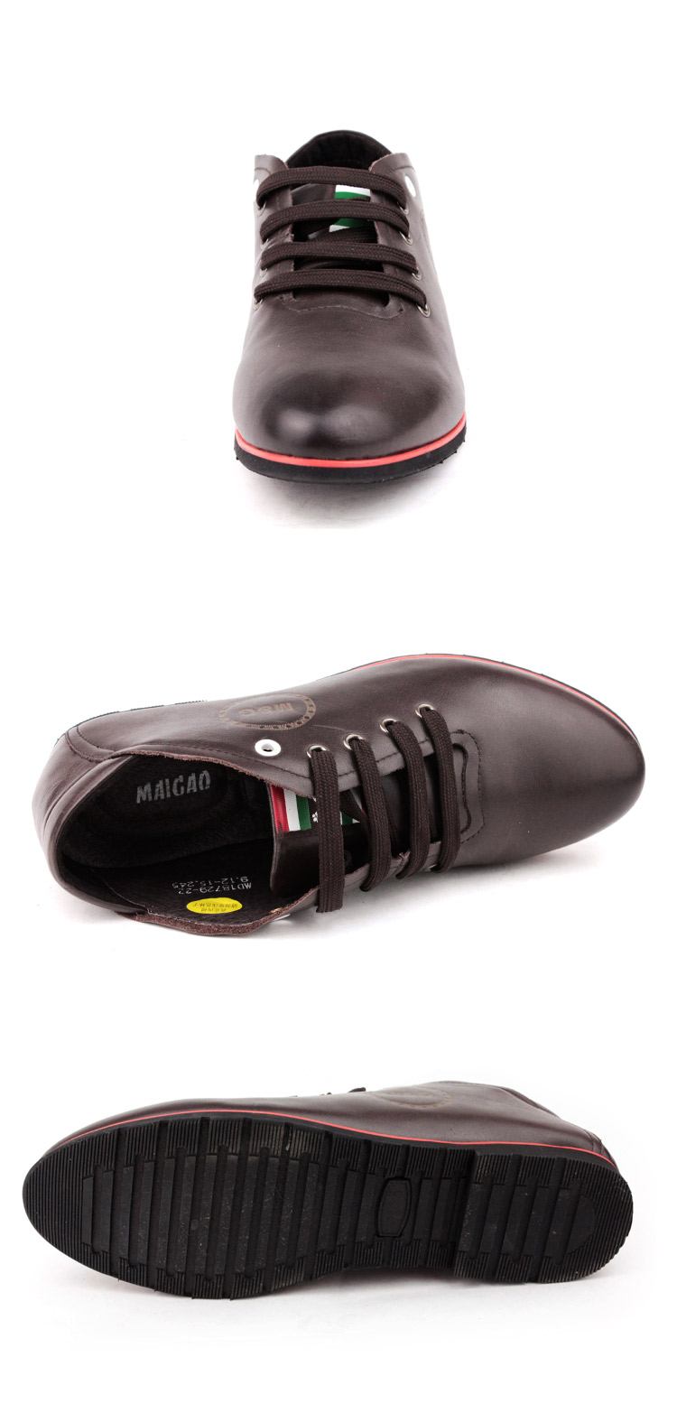 麦高皮鞋 春季新款时尚潮流男鞋 男士日常休闲鞋 md18729-2 黑色 39