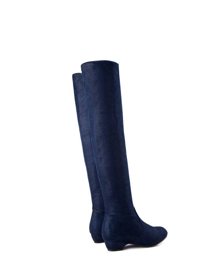 如熙2013新品韩版时尚弹力靴女过膝女靴130204 蓝色 40