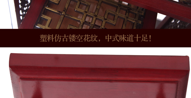 比月照明 现代中式灯具仿古木艺餐厅楼梯吧台复古实木羊皮吊灯3080 五头 79*79cm