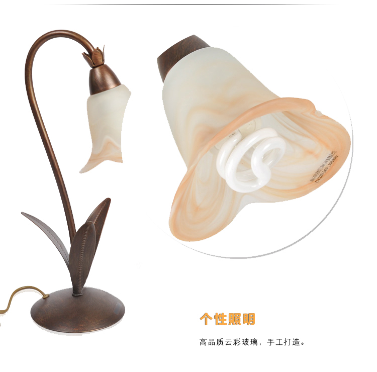 飞利浦卧室台灯 床头卧室学生儿童经典欧式桌灯 古铜色 韵铃 不含光源 