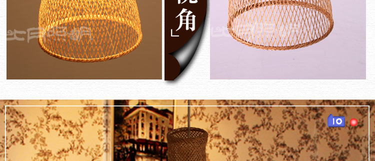 比月吊灯餐厅日式卧室灯具竹编个性手工吧台单头客厅吊灯3150