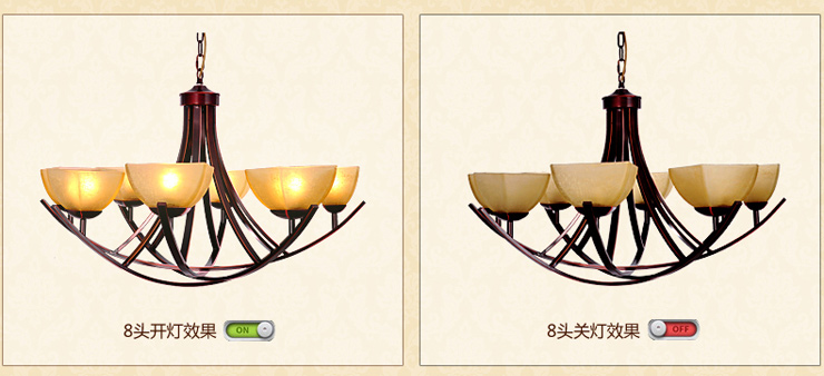 蒙特丽 客餐厅卧室CH057 美式乡村复古怀旧吊灯 泰纳斯(B) 6头