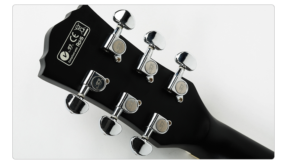 ellen正品吉他包邮 民谣木吉他40寸黑色 木色哑光初学缺角吉它乐器