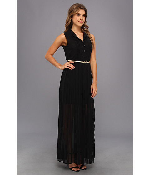 隆恩美国代购正品卡文克莱女式 chiffon accordian 欧美端庄高雅女裙