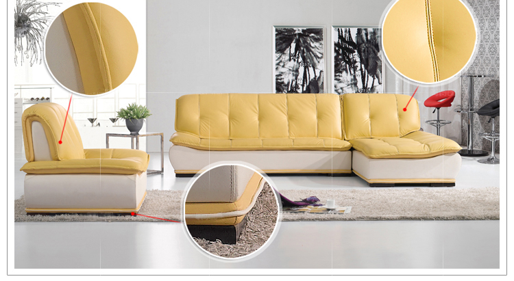 舒美娜sweetnight 366cm厚度 新款真皮沙发坐感超舒适用料厚实转角