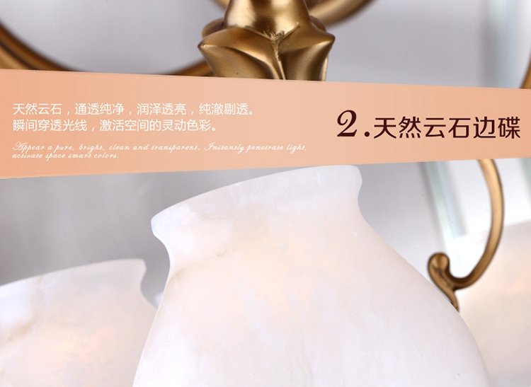金达别墅客厅餐厅 西班牙云石铜灯客厅 欧式全铜吊灯复MD05017系列 8头