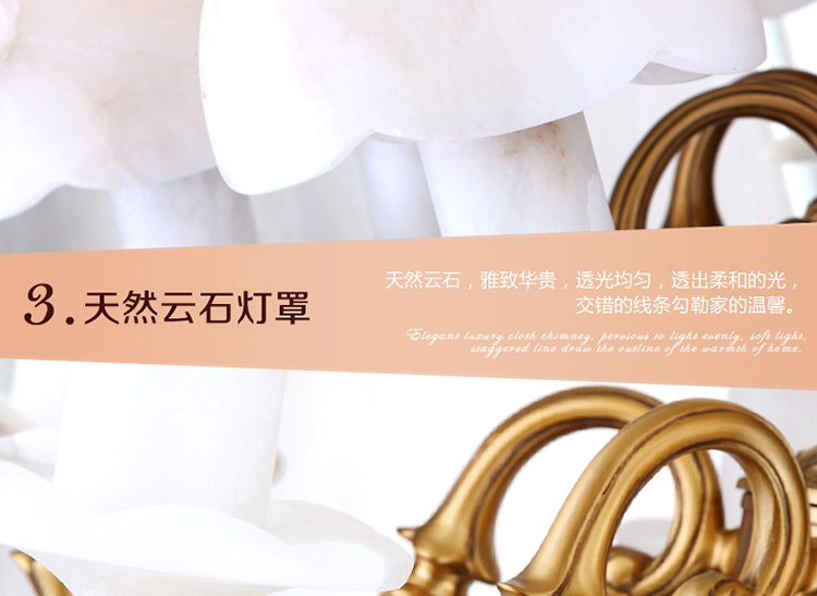 金达别墅客厅餐厅 西班牙云石铜灯客厅 欧式全铜吊灯复MD05017系列 8头