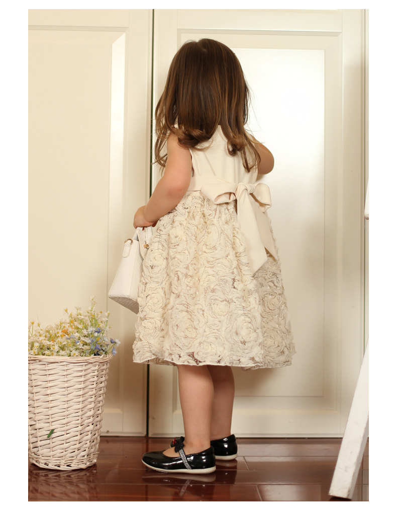 softlove 2013秋季新款女宝宝蕾丝连衣裙宝宝外出礼服1333208 卡其色