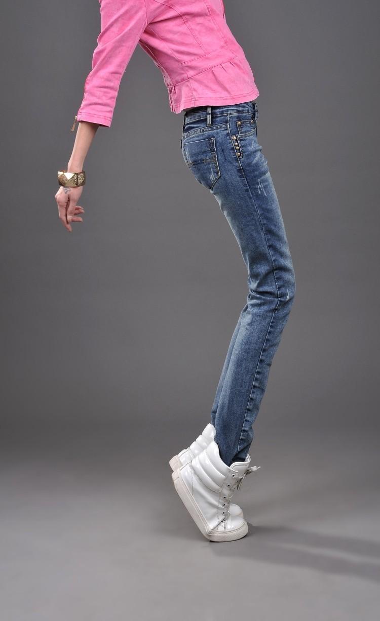
                                        丝克诺依 牛仔裤女小脚春装新款韩版修身显瘦靴裤铅笔女装长裤子 KXL995 烟灰色/单裤 28码(2尺1)                