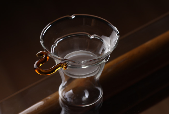 品茶忆友 玻璃茶漏 茶滤透明玻璃茶具 滤茶器过滤网茶道配件 玻璃茶漏