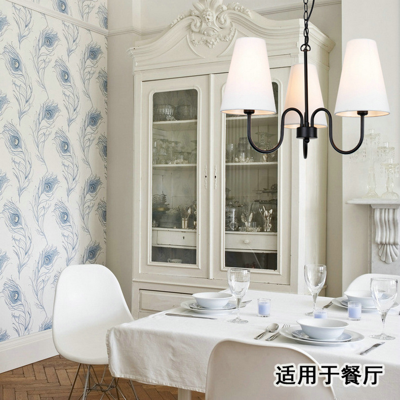 爱惟欧式铁艺客厅吊灯简约美式乡村餐厅灯北欧宜家简约书房灯具M1008 8头 带3W暖光