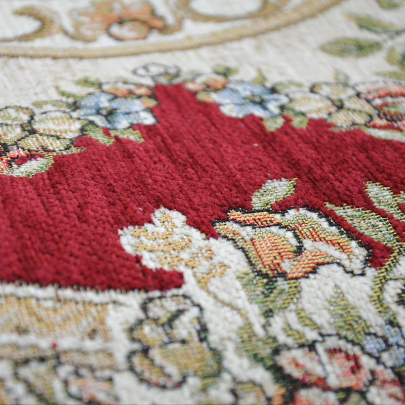 Zhonghong square carpet bedroom study cloakroom carpet American hanging chair computer chair mat entry entrance chenille jacquard blended weaving wear-resistant and durable machine washable 904 red 100*100CM square