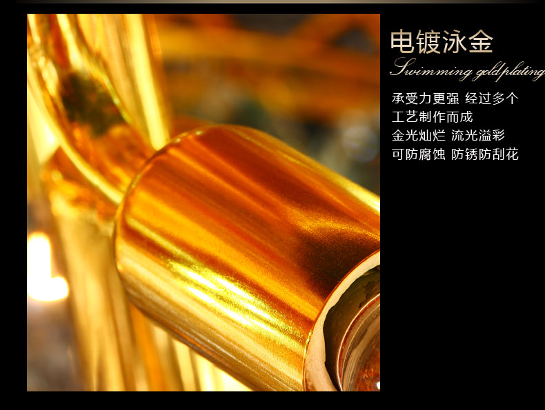 艾斯尼现代简约时尚大厅灯餐厅金色聚宝盆圆形客厅灯水晶灯LED吸顶灯卧室灯具灯饰8110 二层80cm带七彩LED
