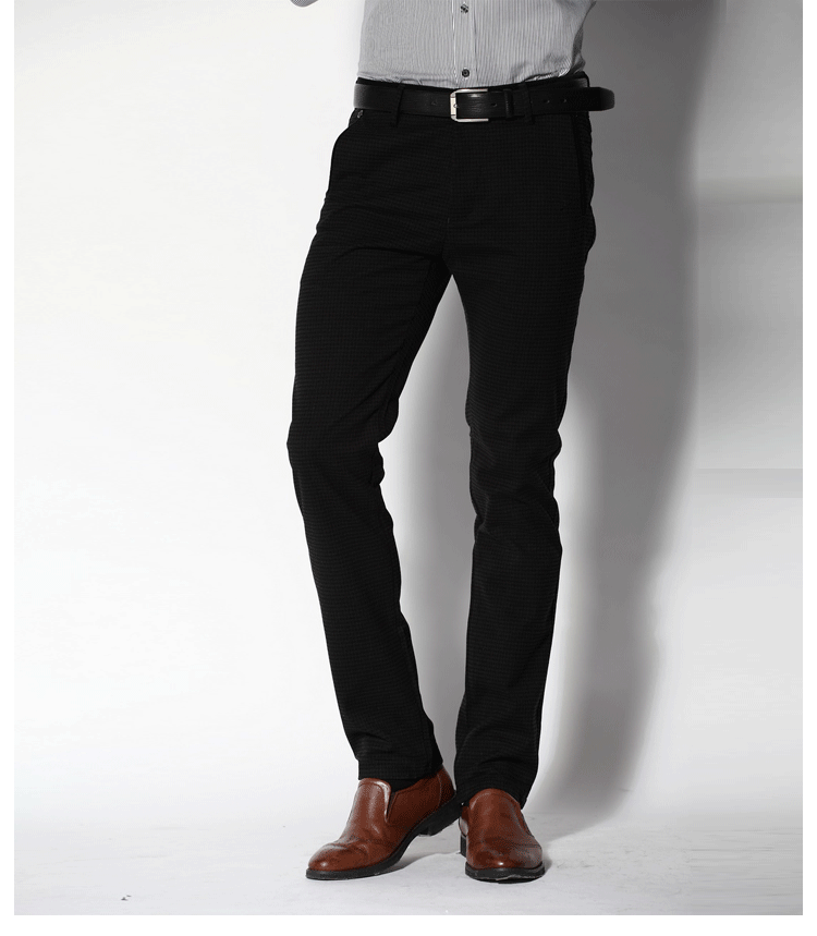 九尊2013秋冬新款弹力修身男士商务休闲裤 h9130283-2# 黑色 30