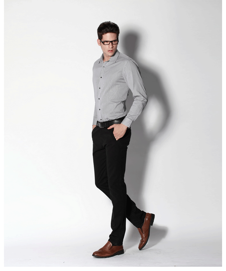 九尊2013秋冬新款弹力修身男士商务休闲裤 h9130283-2# 黑色 30