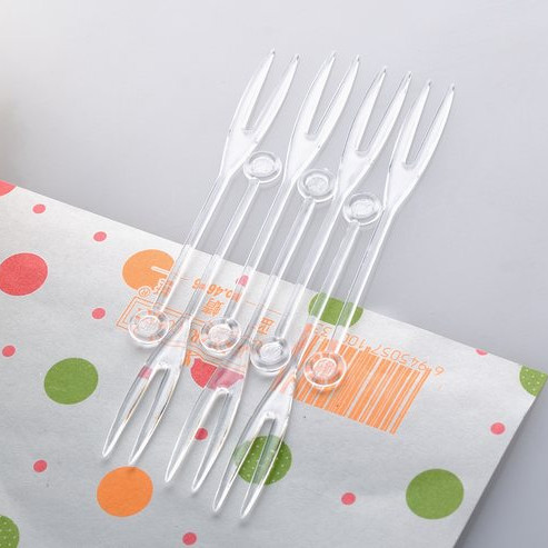 Petunia disposable fruit fork, cake fork, dessert fork, tasting fork, food fork, KTV fruit pick, bulk transparent OK fork, 4000 pieces, fruit fork