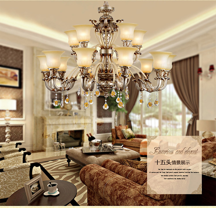 AOVVO 欧式简约艺术餐厅吊灯客厅卧室高端吊灯1048p 8+4 带LED光源