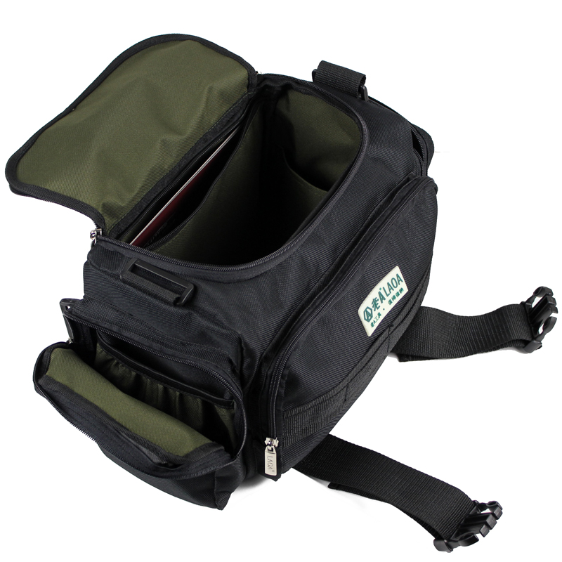LAOA double-layer thickened electrician repair tool waist bag tool bag tool bag repair bag shoulder electrician bag 15 inches 15-inch square multi-functional repair bag LA212817