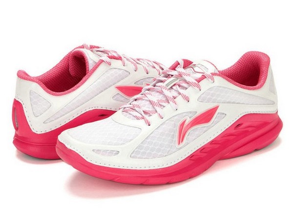 lining/李宁 央视广告款 超轻九代 轻舟 女子跑步鞋 arbg098-1 白粉红