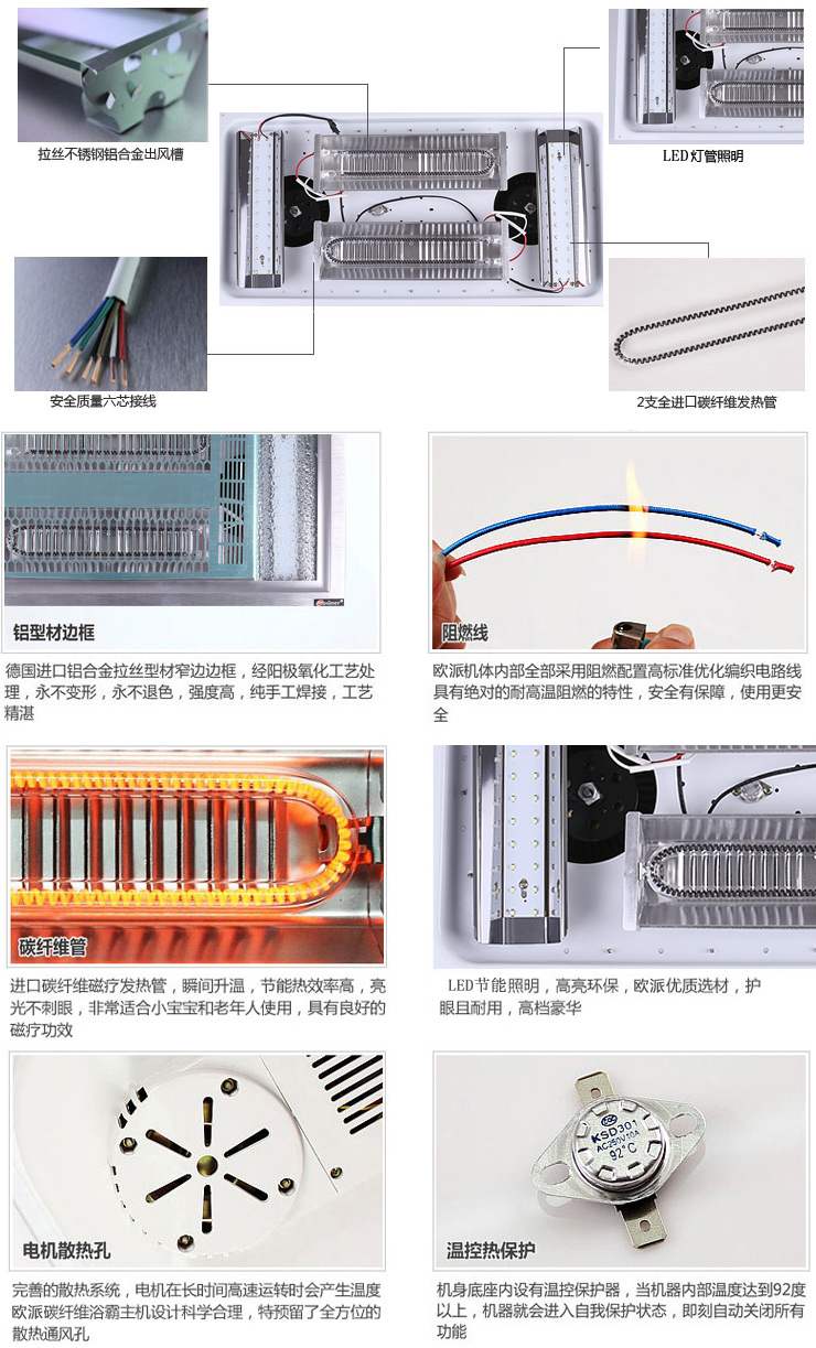 欧普浴霸拆解图图片