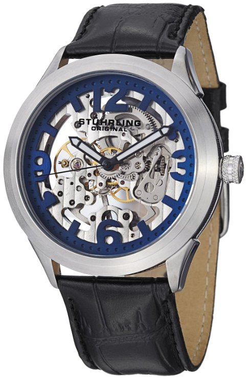 02 symphony aristocrat commerce mechanical skeleton blue dial