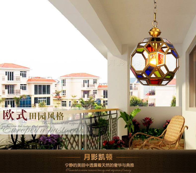 
                                        可颂玄关灯过道灯阳台灯衣帽间门厅异域风情阿拉伯风格小吊灯 直径20cm-高20cm                