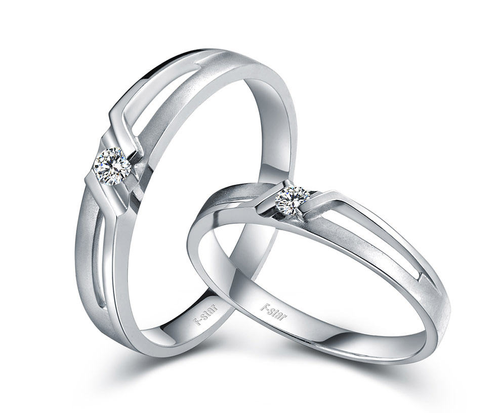 恒久之星 18k白金南非钻石情侣对戒 结婚戒指 对戒钻戒钻石戒指