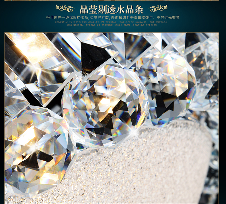 光印灯饰现代简约水晶餐厅灯卧室书房灯半吊灯MD1082 直径45cm