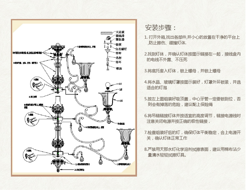 欧式田园别墅楼梯灯 超大灯王 501/21