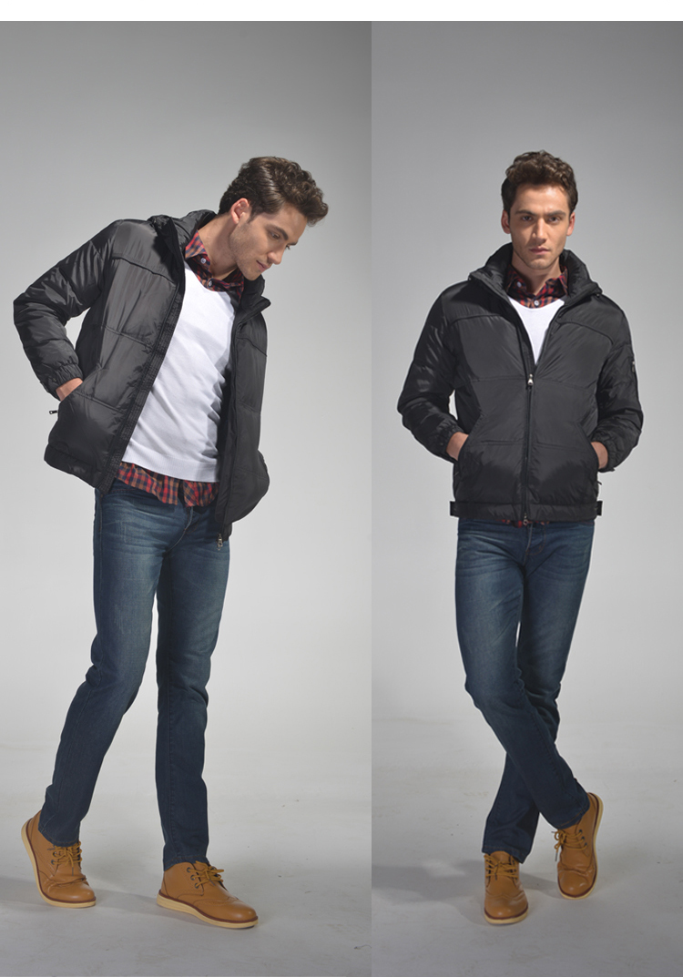 jackiepark 2013秋装新品 保暖白鸭绒外套男士羽绒外套男 1133 浅灰 m