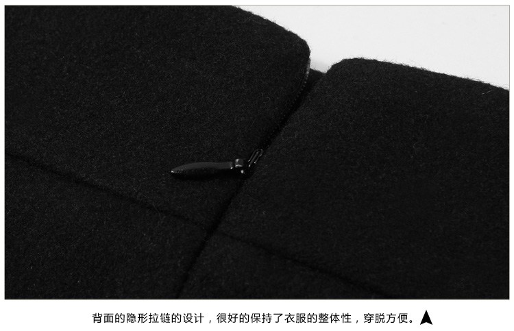玻尔思曼 半身裙2015冬装 韩版纯色皮革拼接毛呢包臀短裙 女 黑色 M(2尺1)毛呢