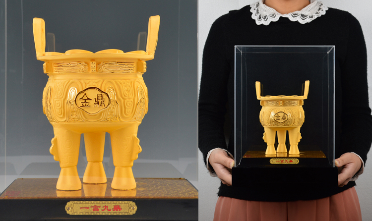 四洲礼业 千足金 金鼎摆件 开业礼品招财风水摆件装饰客厅