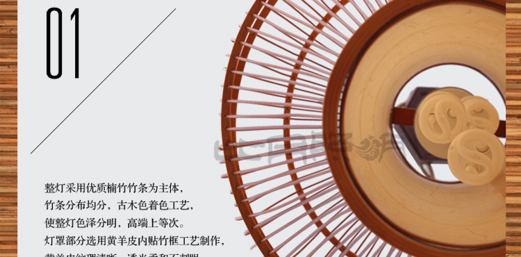比月吊灯客厅餐厅茶楼灯具现代简约创意东南亚书房过道竹吊灯3230 小号