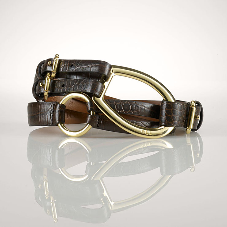 with its polished silver-toned stirrup hardware and a trio of