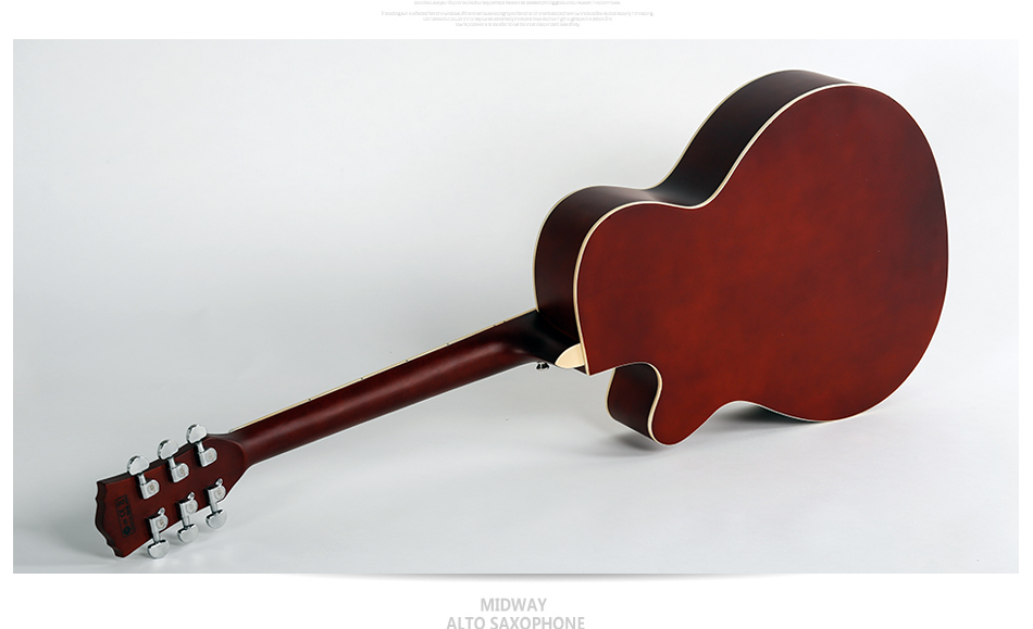 ellen正品吉他包邮 民谣木吉他40寸黑色 木色哑光初学缺角吉它乐器