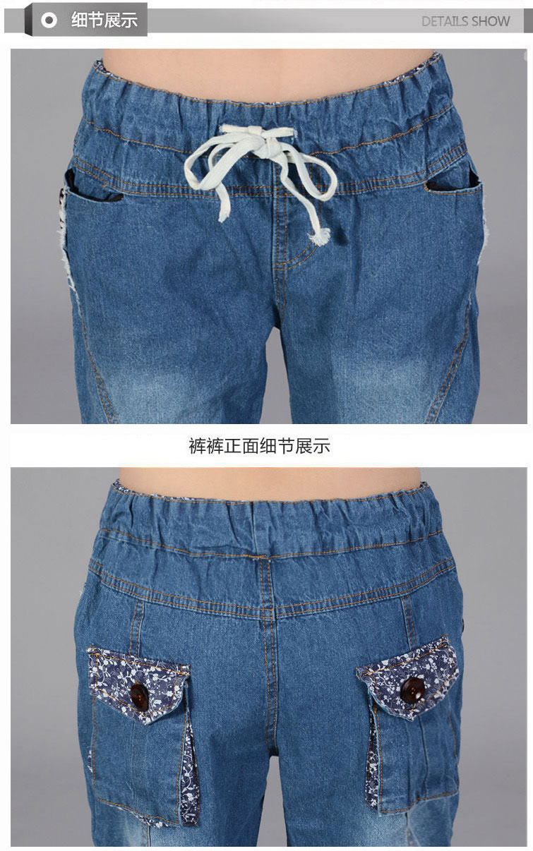 
                                        凝客诚品 春秋装新款牛仔裤女宽松韩版高腰休闲裤直筒长裤子 水洗蓝 M                