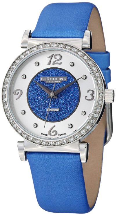 02 vogue audrey astra swiss quartz diamond blue leather strap