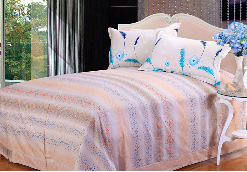 霞珍家纺全棉活性四件套被套 全棉纯棉套件床上用品 现代主义 1.8米