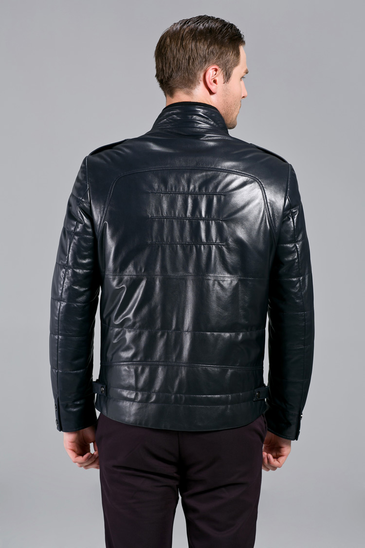 雷豹秋冬2013新款真皮男式加棉皮衣海宁真皮男时尚休闲修身绵羊皮衣