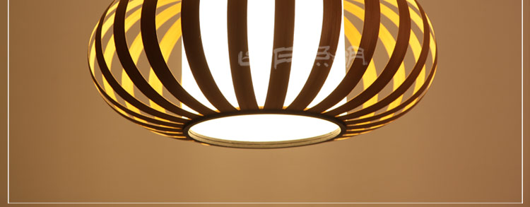 比月日式吊灯客厅过道灯现代简约创意木皮木质餐厅灯具3205