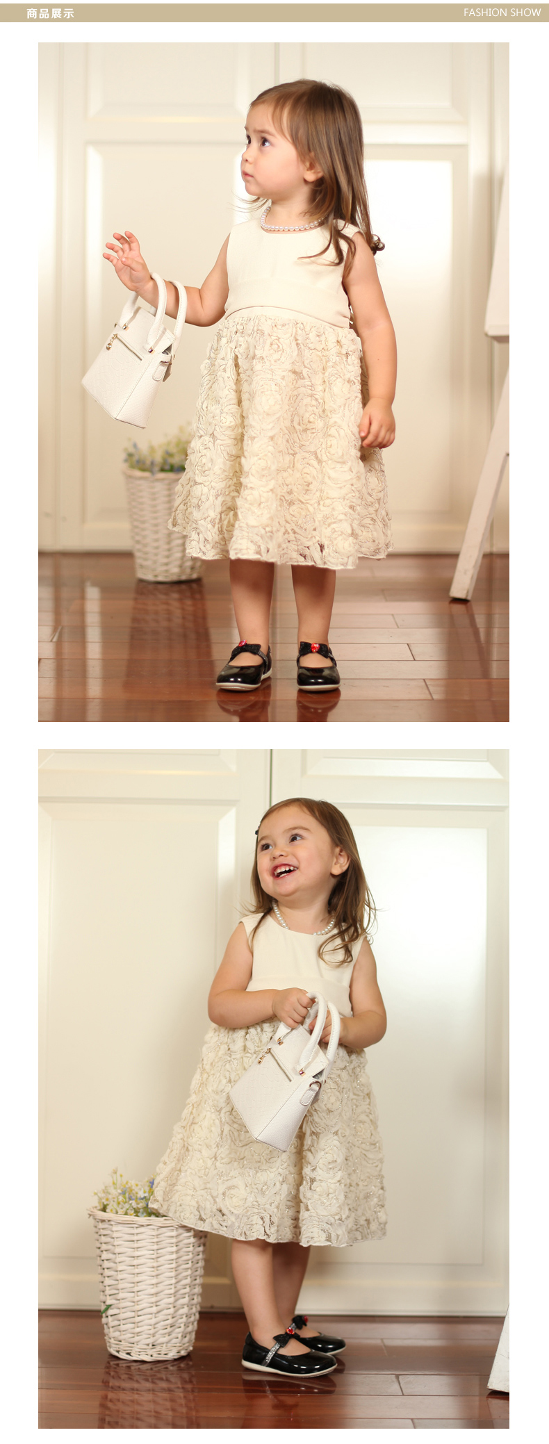 softlove 2013秋季新款女宝宝蕾丝连衣裙宝宝外出礼服1333208 卡其色