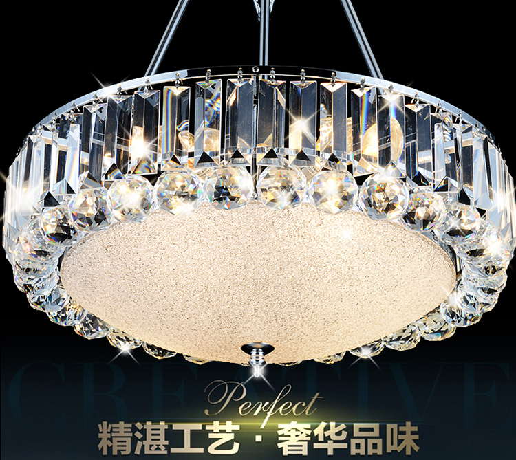 光印灯饰现代简约水晶餐厅灯卧室书房灯半吊灯MD1082 直径45cm