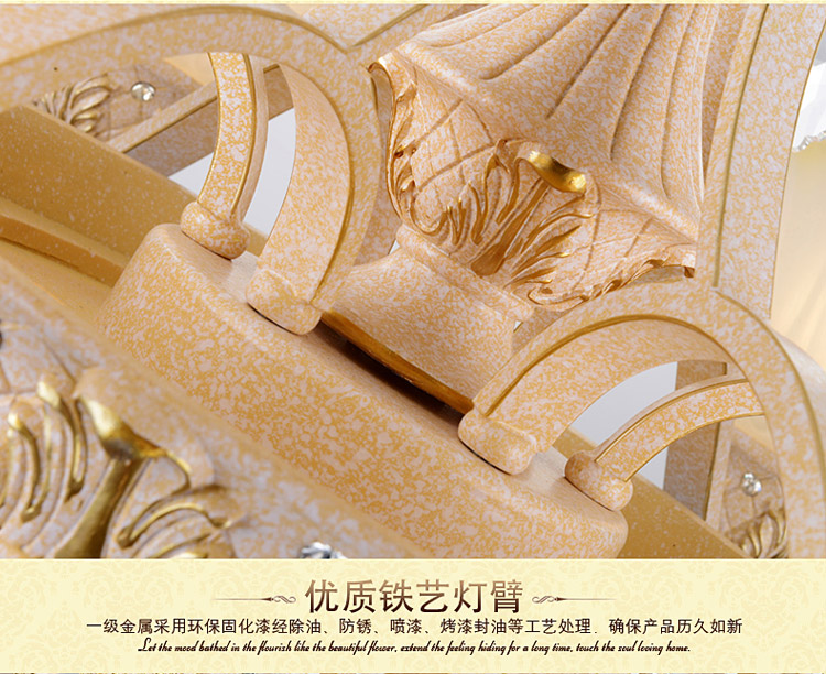 奥薇 欧式树脂吊灯 客厅水晶灯饰 卧室餐厅灯具 欧式灯1047p 8D