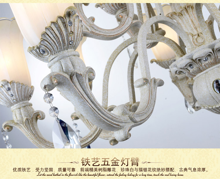 奥薇 欧式田园简约餐厅卧室客厅吊灯灯具1055p 8+4