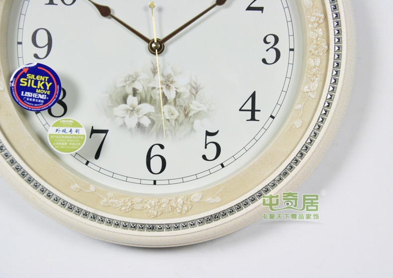 
                                                            丽盛（LISHENG）/大号欧式钟表/43cm大号单面挂钟/家居客厅卧室时钟 棕色                