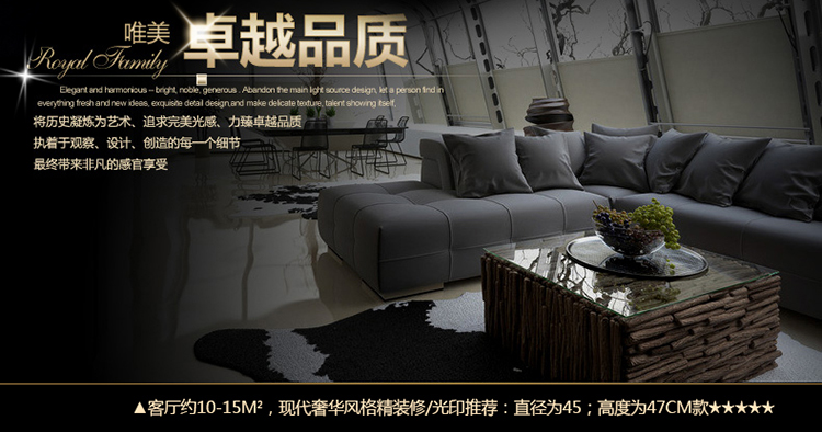 光印灯饰现代简约水晶餐厅灯卧室书房灯半吊灯MD1082 直径45cm