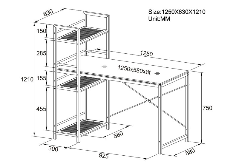 品牌 思客 名称 钢化玻璃办公电脑桌书架组合 型号 12068 产地 广东