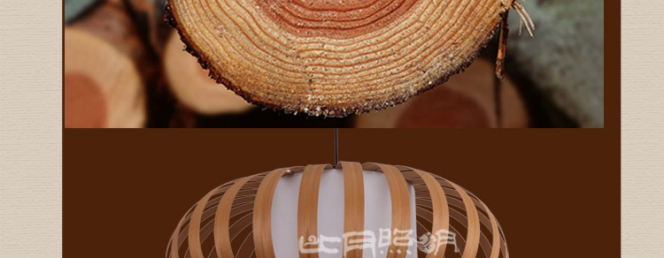 比月日式吊灯客厅过道灯现代简约创意木皮木质餐厅灯具3205