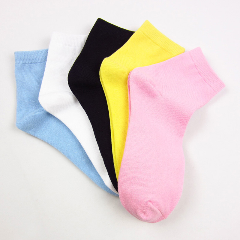 new feona 女士全棉短袜子 纯棉短袜子 多彩糖果色纯色棉袜子 jdd1026