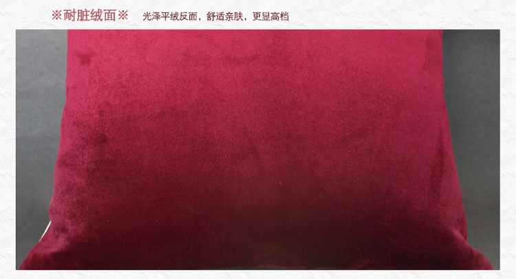 
                                        康丝丽 欧式蕾丝印花布艺靠垫抱枕 沙发靠枕 办公室靠垫 椅子靠背家居靠垫 菱形款宝石红 60*60cm-不含芯                